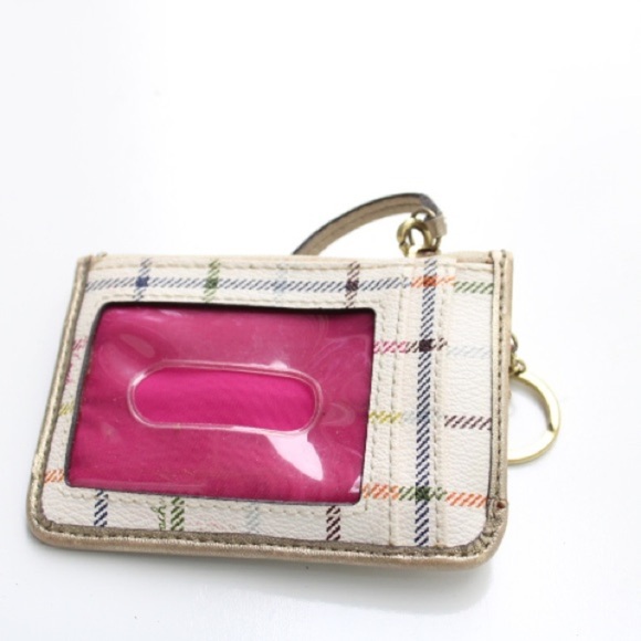 Coach Peyton Tattersall Plaid Wristlet - Picture 5 of 9